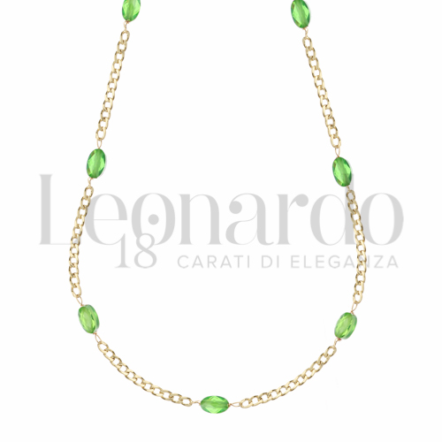 con Pietra verde in Oro Giallo da 2,3gr.
