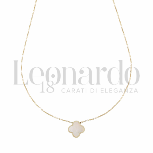 Forma o finitura Quadrifoglio con Madreperla in Oro Giallo da 1,8gr.