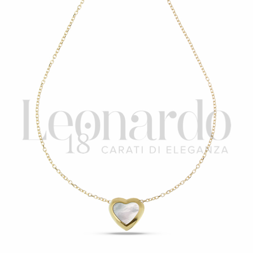 Forma o finitura Cuore con Madreperla in Oro Giallo da 2,2gr.