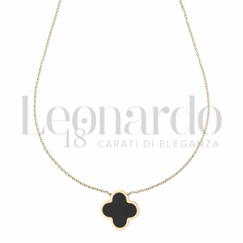 Forma o finitura Quadrifoglio con Onice in Oro Giallo da 2,4gr.