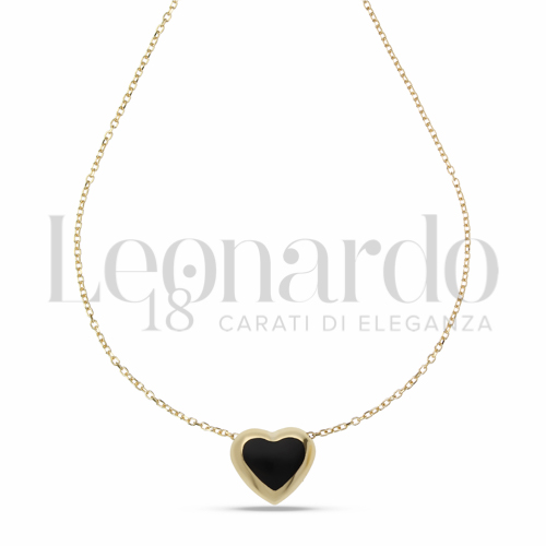 Forma o finitura Cuore con Onice in Oro Giallo da 2,3gr.