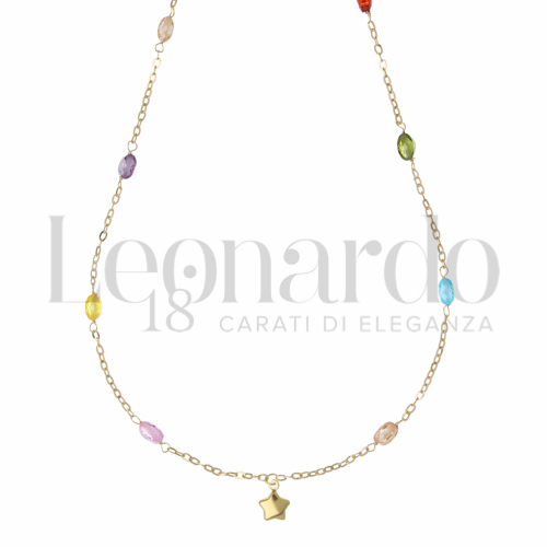 Forma o finitura Stella con Pietre Colorate in Oro Giallo da 2,1gr.