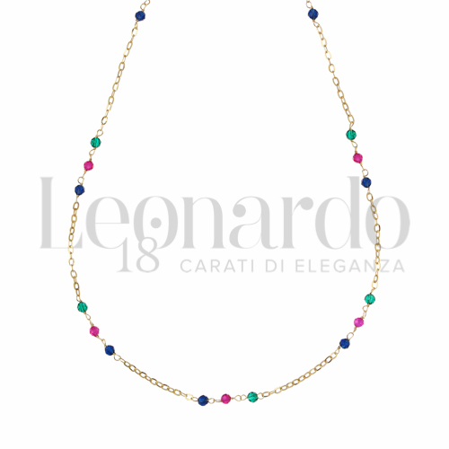 con Spinelli verde, rosso e blu in Oro Giallo da 1,5gr.