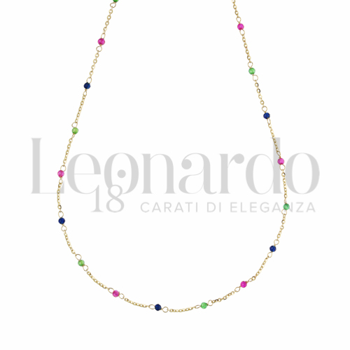 con Spinelli verde, rosso e blu in Oro Giallo da 1,5gr.