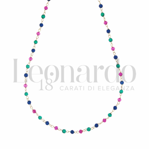 con Spinelli verde, rosso e blu in Oro Giallo da 2,6gr.