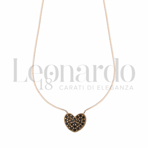 Forma o finitura Cuore con Zirconi neri in Oro Rosa da 2gr.