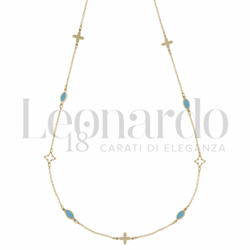 Forma o finitura Foglia con Turchese in Oro Giallo da 1,9gr.