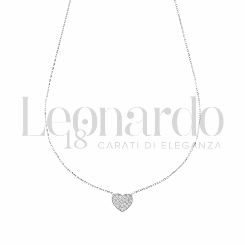 con Pavé di zirconi bianchi in Oro Bianco da 1,7gr.