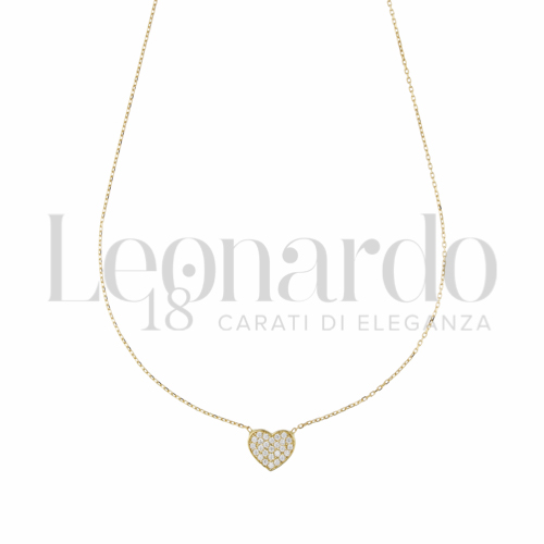 con Pavé di zirconi bianchi in Oro Giallo da 1,7gr.