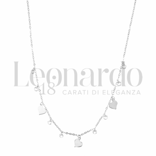Forma o finitura Cuore con Swarovski in Oro Bianco da 1,8gr.
