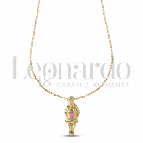 Forma o finitura Lucida con Smalto rosa in Oro Giallo da 3,9gr.
