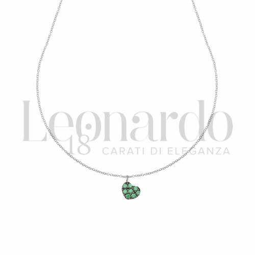 Forma o finitura Cuore con Zircone verde in Oro Bianco da 1,4gr.