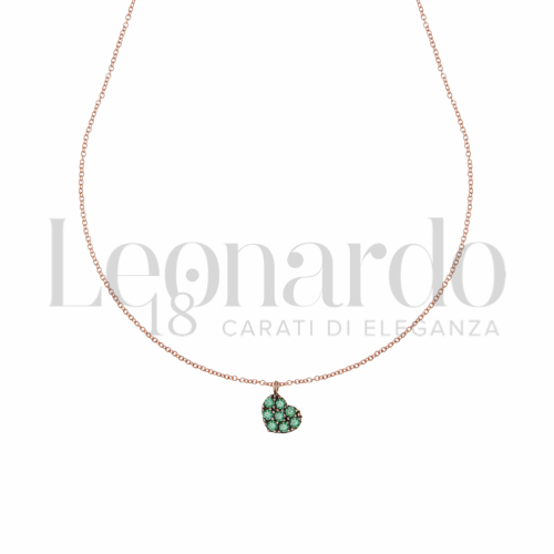 Forma o finitura Cuore con Zircone verde in Oro Rosa da 1,4gr.