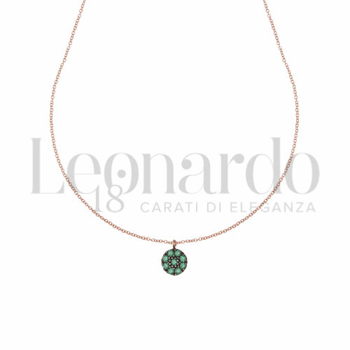 Forma o finitura Tondo con Zircone verde in Oro Rosa da 1,4gr.