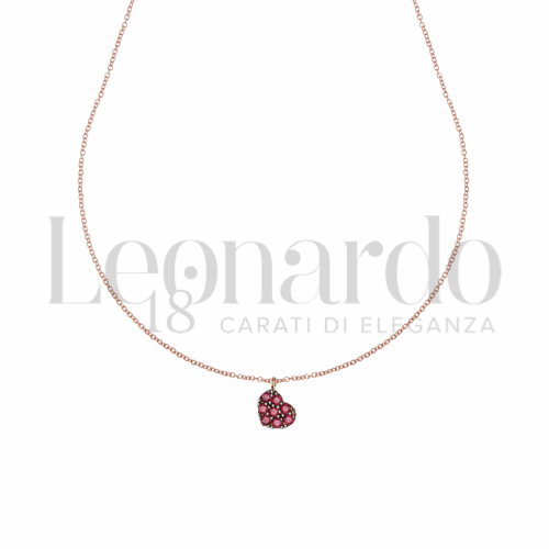 Forma o finitura Cuore con Zircone rosso in Oro Rosa da 1,3gr.