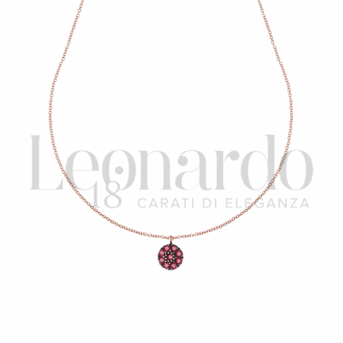Forma o finitura Tondo con Zircone rosso in Oro Rosa da 1,4gr.