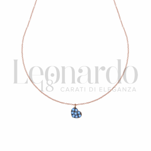 Forma o finitura Cuore con Zircone Blu in Oro Rosa da 1,4gr.