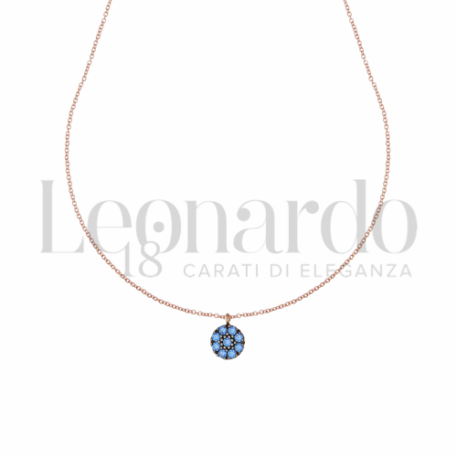 Forma o finitura Tondo con Zircone Blu in Oro Rosa da 1,4gr.