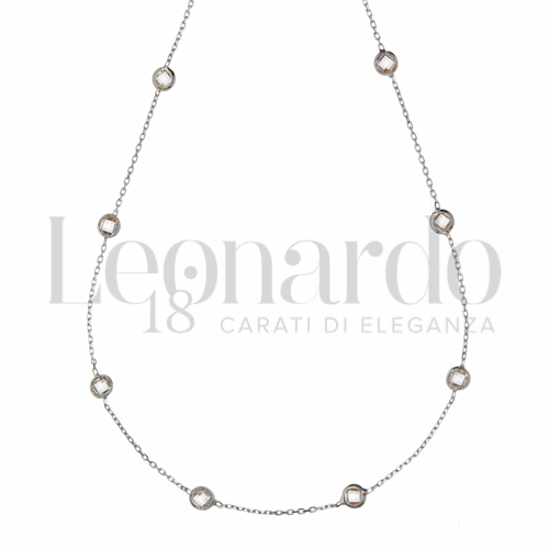 con Pietra Bianca in Oro Bianco da 2,1gr.