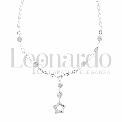 Forma o finitura Stella con Mezzo pavè di resina e zirconi in Oro Bianco da 2,8gr.