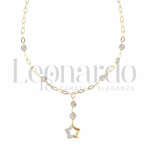 Forma o finitura Stella con Mezzo pavè di resina e zirconi in Oro Giallo da 2,8gr.