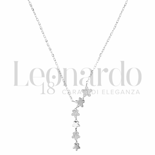 Forma o finitura Fiore con Resina e zirconi alternati in Oro Bianco da 1,9gr.