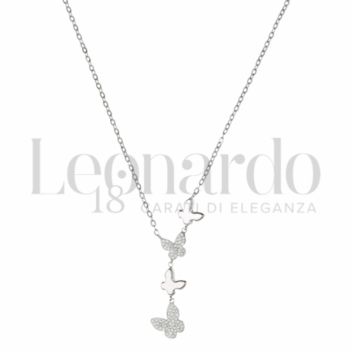 Forma o finitura Farfalla con Resina e zirconi alternati in Oro Bianco da 2,1gr.