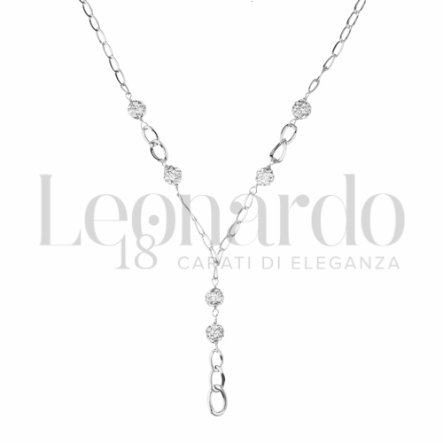 con Resina e zirconi in Oro Bianco da 2,2gr.