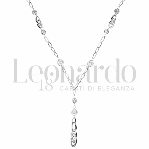con Resina e zirconi in Oro Bianco da 3,2gr.
