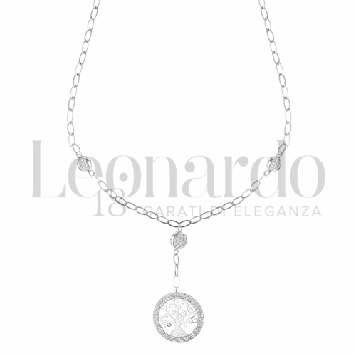 Forma o finitura Albero della Vita con Resina e zirconi in Oro Bianco da 2,5gr.