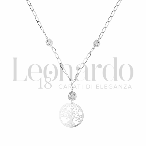 Forma o finitura Albero della Vita con Resina e zirconi in Oro Bianco da 2,1gr.