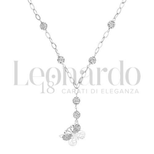Forma o finitura Farfalla con Resina e zirconi in Oro Bianco da 2,4gr.