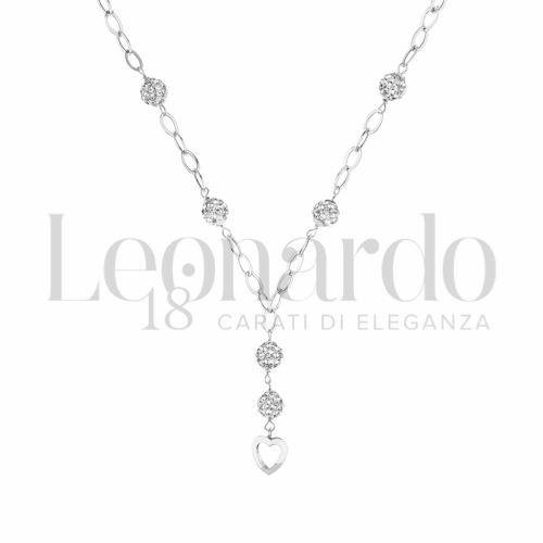 Forma o finitura Cuore con Resina e zirconi in Oro Bianco da 2,9gr.