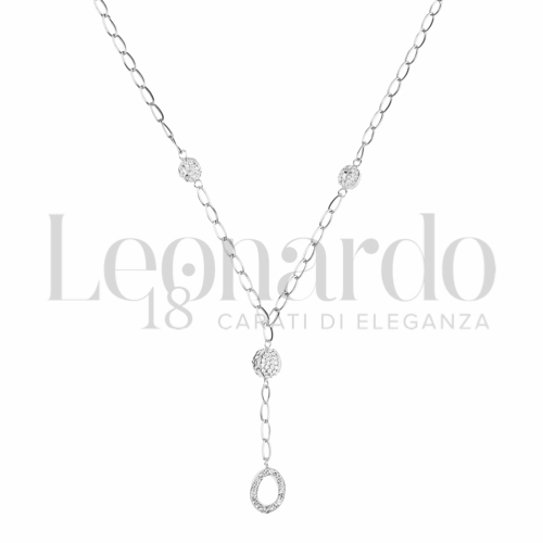 Forma o finitura Ovale con Resina e zirconi in Oro Bianco da 2,2gr.
