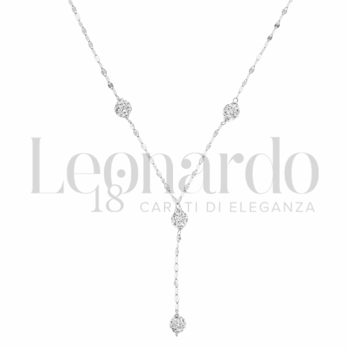 con Resina e zirconi in Oro Bianco da 2,7gr.