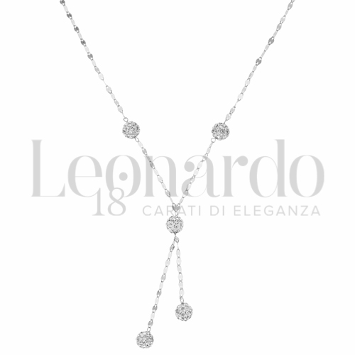 con Resina e zirconi in Oro Bianco da 2,4gr.