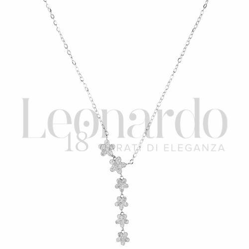 Forma o finitura Fiore con Resina e zirconi in Oro Bianco da 1,9gr.
