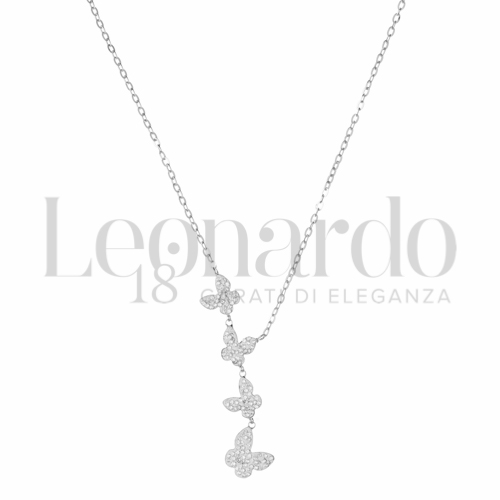 Forma o finitura Farfalla con Resina e zirconi in Oro Bianco da 2,1gr.