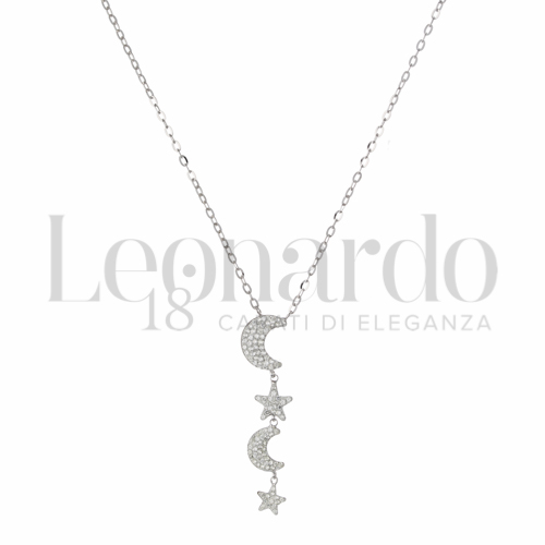 Forma o finitura Luna e Stella con Resina e zirconi in Oro Bianco da 1,8gr.