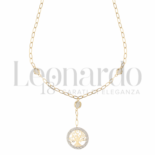 Forma o finitura Albero della Vita con Resina e zirconi in Oro Giallo da 2,5gr.