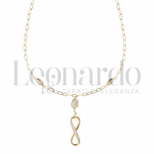 Forma o finitura Infinito con Resina e zirconi in Oro Giallo da 2,6gr.