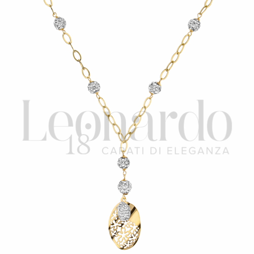 Forma o finitura Ovale con Resina e zirconi in Oro Giallo da 3gr.