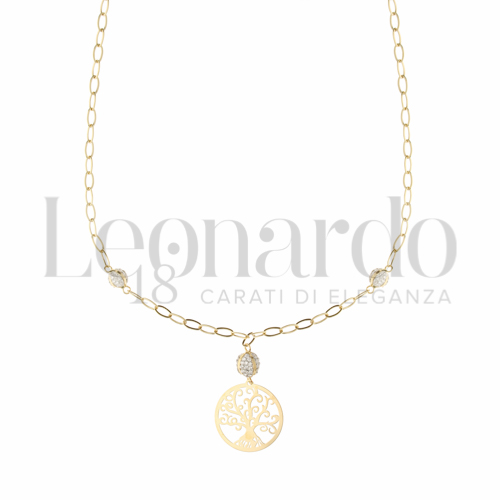Forma o finitura Albero della Vita con Resina e zirconi in Oro Giallo da 2,1gr.