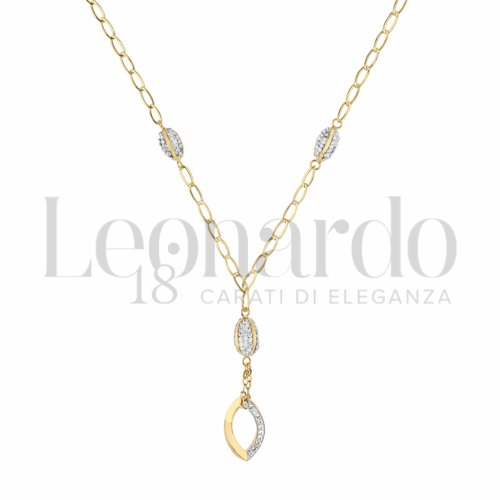Forma o finitura Ovale con Resina e zirconi in Oro Giallo da 2,4gr.