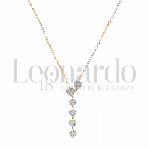 Forma o finitura Cuore con Resina e zirconi in Oro Giallo da 1,7gr.