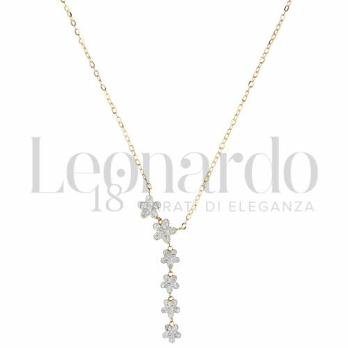 Forma o finitura Fiore con Resina e zirconi in Oro Giallo da 1,9gr.