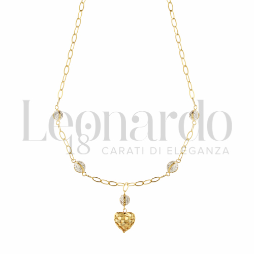 Forma o finitura Cuore con Resina e zirconi in Oro Giallo da 2,9gr.