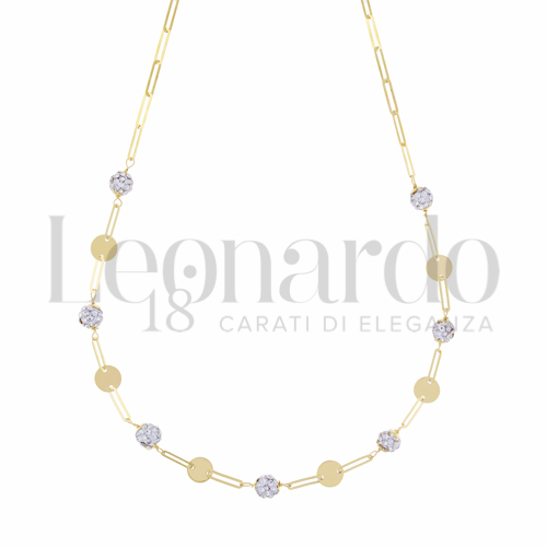 Forma o finitura Tondo con Resina e zirconi in Oro Giallo da 2,2gr.