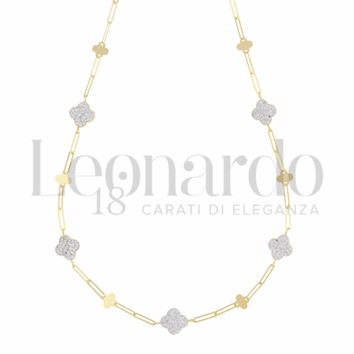 Forma o finitura Quadrifoglio con Resina e zirconi in Oro Giallo da 2,1gr.