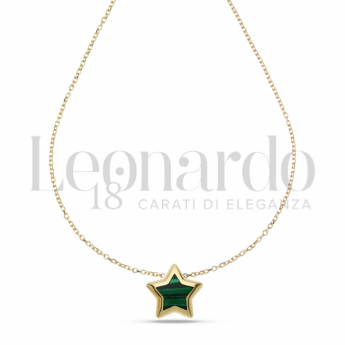 Forma o finitura Stella con Malachite in Oro Giallo da 2,3gr.